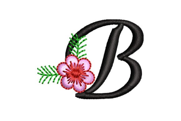 Floral Letter B: Elegant Embroidery for Personalized Gifts