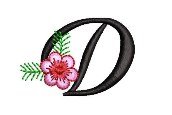 Floral Letter D: Elegant Embroidery for Personalized Gifts