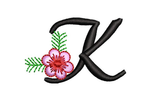Floral Letter K: Elegant Embroidery for Personalized Gifts