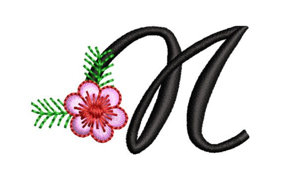 Floral Letter N: A Seasonal Embroidery Gem