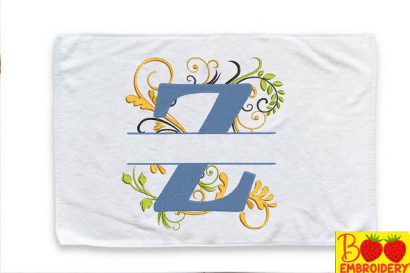 Floral Letter Z for Seasonal Embroidery