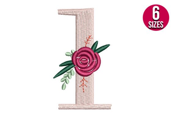 Floral Number 1 Embroidery Design