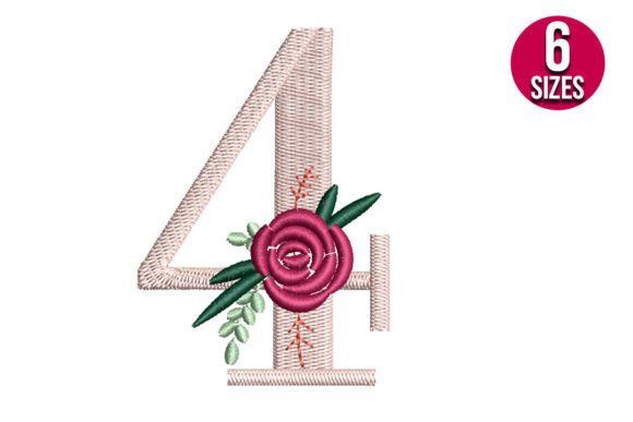 Floral Number 4: A Beautiful Embroidery Design