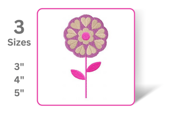 Pink Flower Embroidery Design