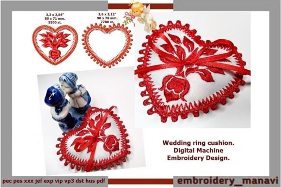 Wedding Ring Cushion Embroidery